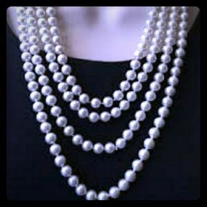 Long faux pearl necklace, Premier Designs